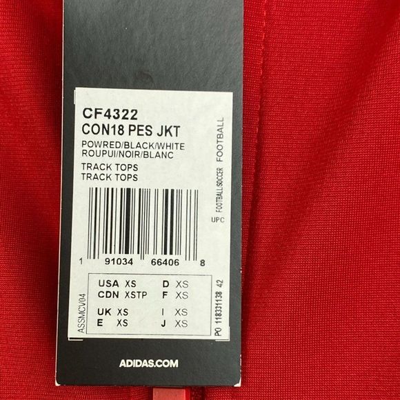 ADIDAS Red Zip Up Track Jacket NWT - Picture 6 of 9